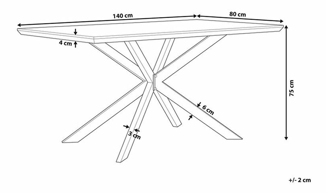 Jedálenský stôl Spector (pre 6 osôb) (tmavé drevo)
