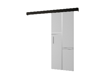 Posuvné dvere 90 cm Sharlene VIII (biela matná + čierna matná + strieborná)
