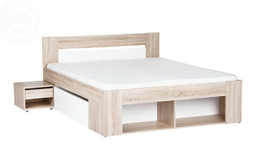Manželská posteľ 160 cm Milo (so zásuvkami a noč. stolíkmi) MOB-4027