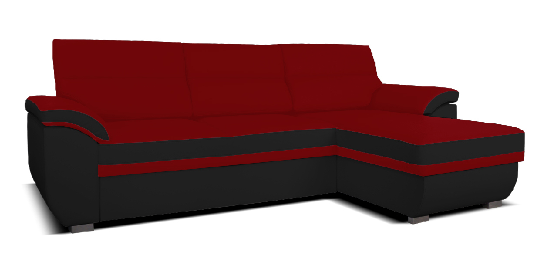 Rohová sedačka Lucan 2F+L (červená + čierna) (P)