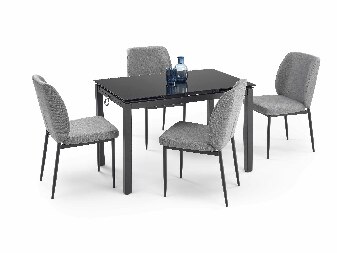 Rozkladací jedálenský stôl 110-170 cm Jacklyn (čierna + tmavosivá) (pre 4 6 osôb)