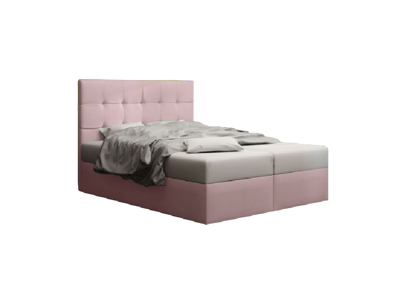 Manželská posteľ Boxspring 180 cm Duel 2 Comfort (ružová) (s matracom a úložným priestorom)