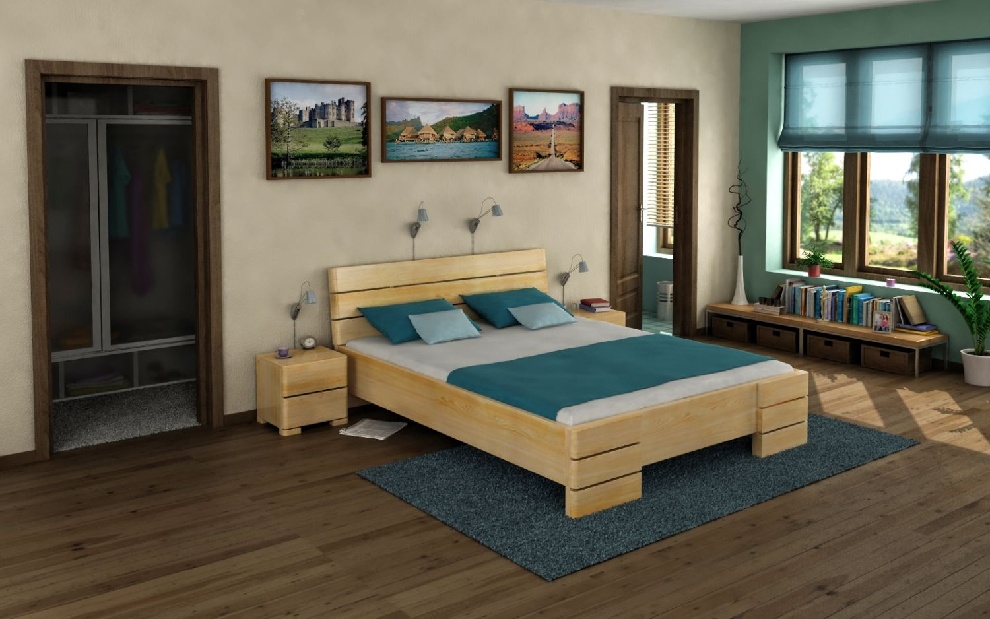 Manželská posteľ 180 cm Naturlig Lorenskog High (borovica) (s roštom) *výpredaj