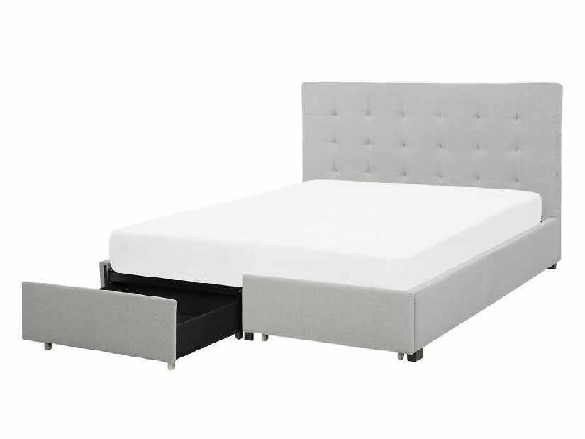 Manželská posteľ 140 cm ROLLA (s roštom a úl. priestorom) (svetlosivá)