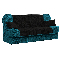 Pohovka trojsedačka Asora (tyrkysová + čierna)