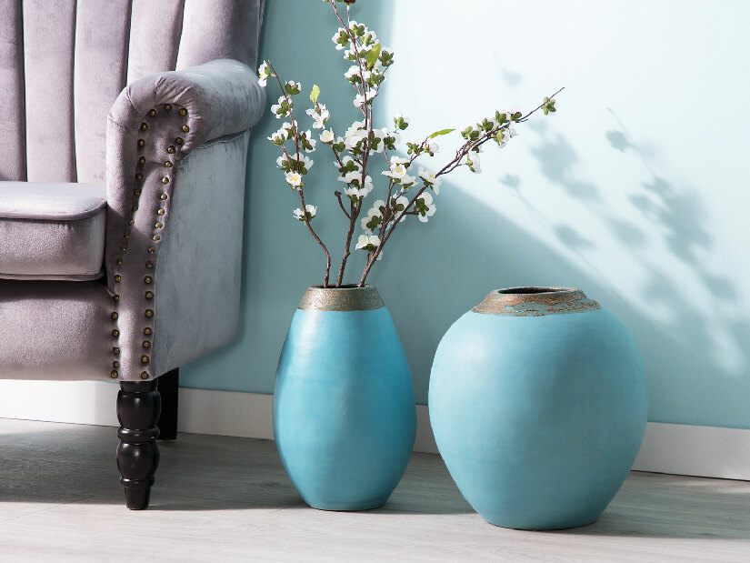 Váza CORIBA 32 cm (keramika) (modrá)