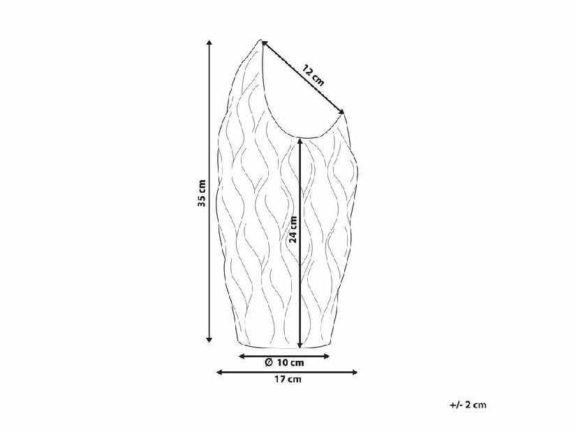 Váza HARDALES 35 cm (sklolaminát) (strieborná)