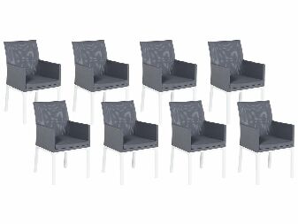 Set 8 ks záhradných stoličiek Baldur (sivá)