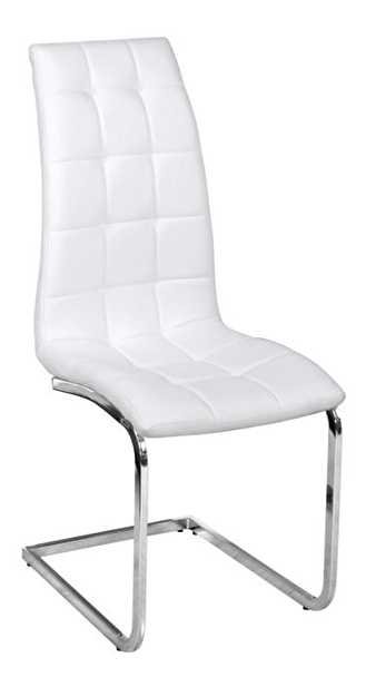 Jedálenská stolička Cli (biela + chróm)