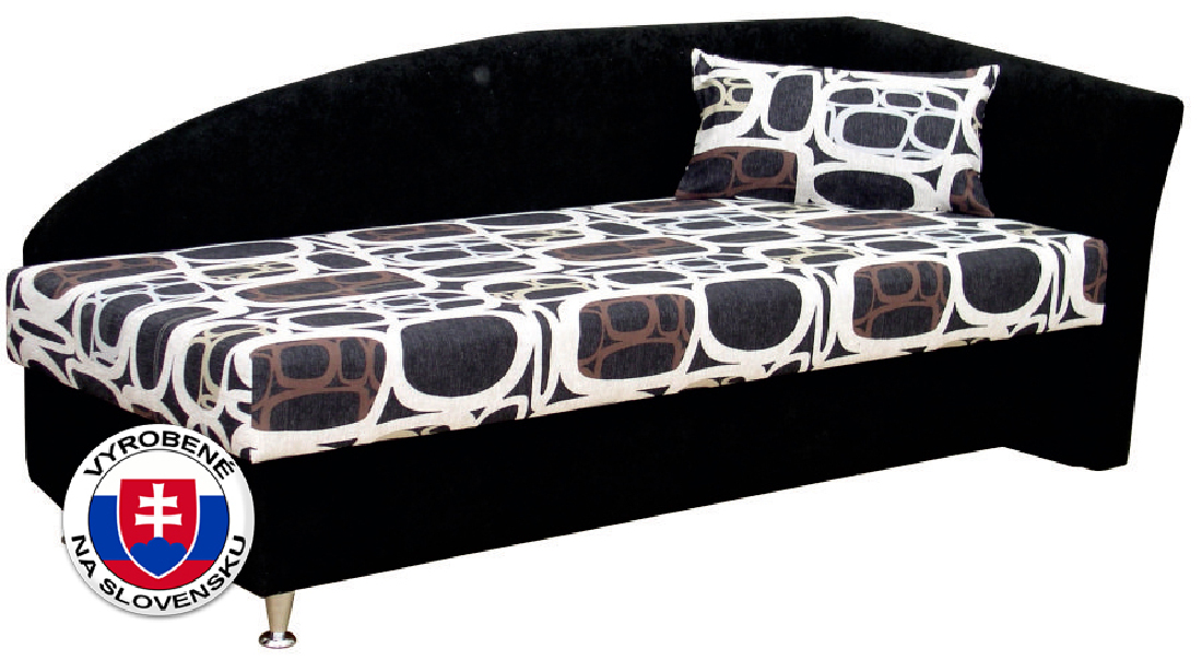 Jednolôžková posteľ 80 cm Felix čierna (P) (s matracom)