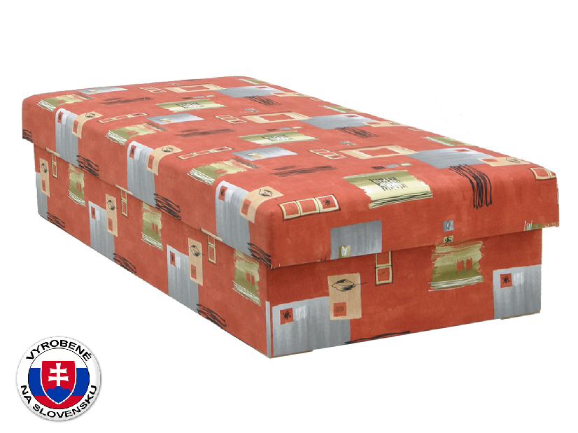 Jednolôžková posteľ (váľanda) 80 cm BRW Ibiza XII (červená) (s matracom)
