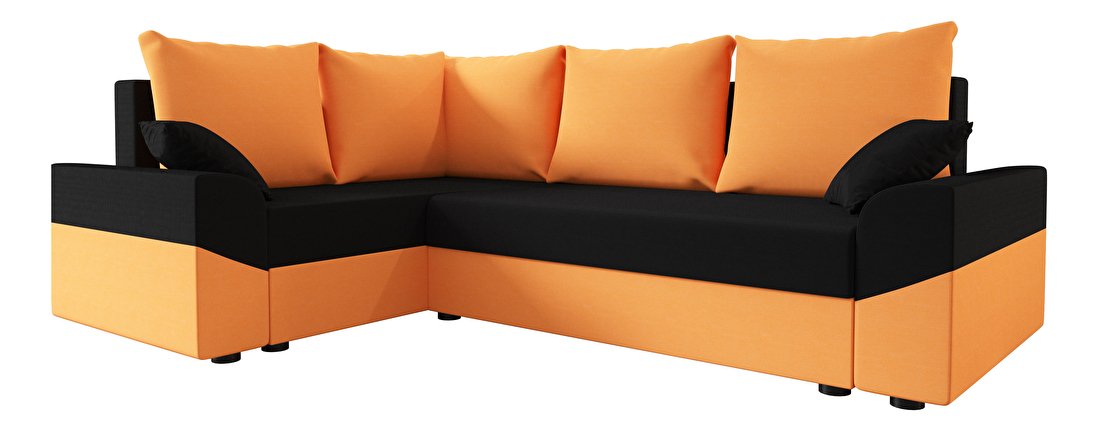 Rohová sedacia súprava Dusk Plus (oranžová + čierna) (L)