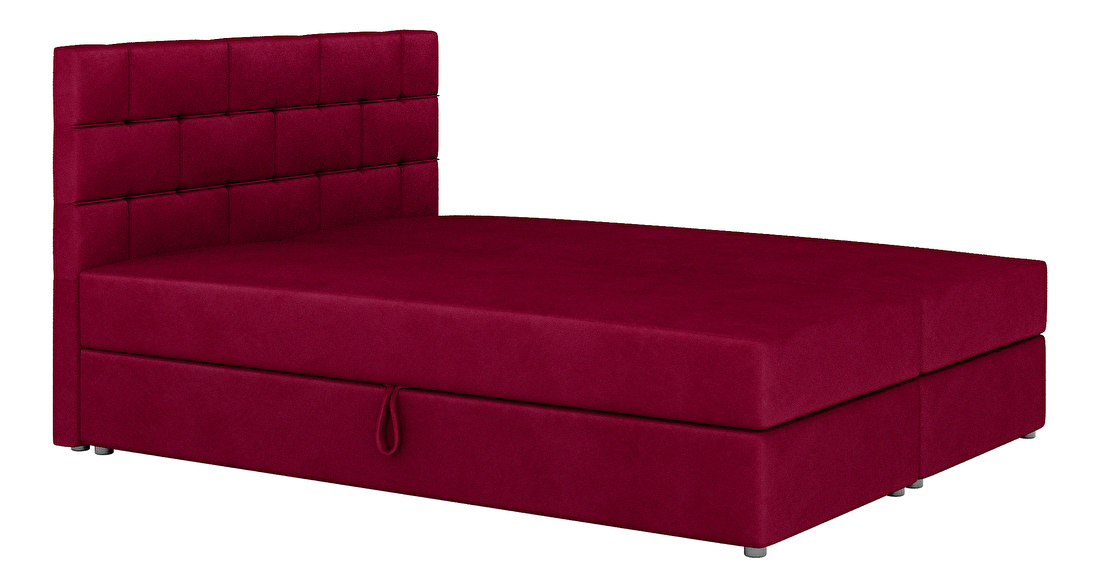 Kontinentálna posteľ 160x200 cm Waller Comfort (bordová) (s roštom a matracom)