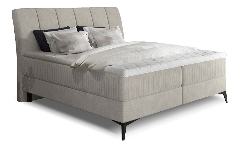 Kontinentálna posteľ 140 cm Alberto (béžová) (s matracmi)