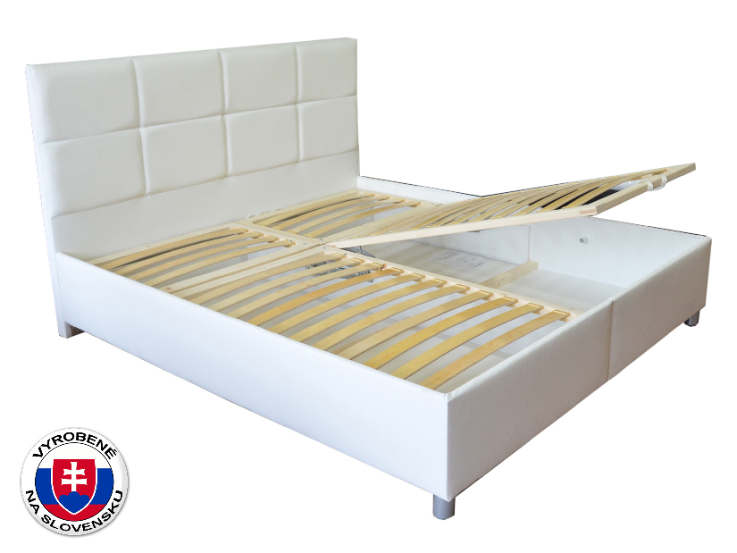 Manželská posteľ 180 cm Albatros (biela) (s roštami a matracmi)