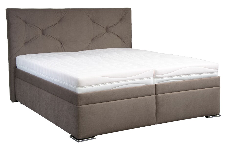 Manželská posteľ 180 cm Blanár Chicago (hnedá) (s roštom a matracom NELLY PLUS)