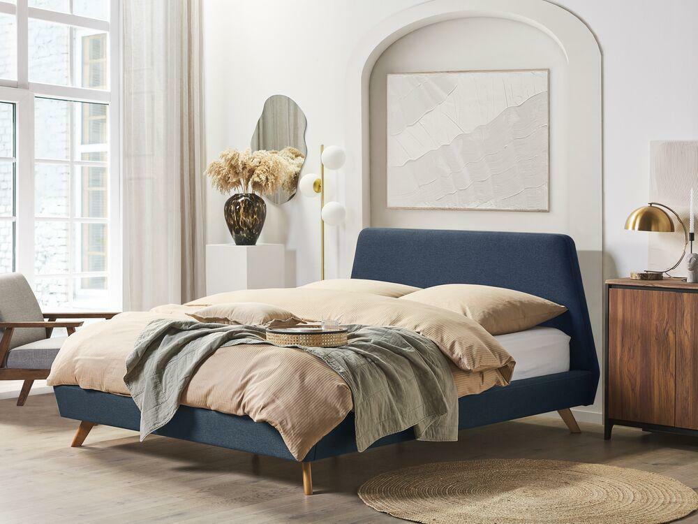 Manželská posteľ 180 cm VENITO (s roštom) (modrá)