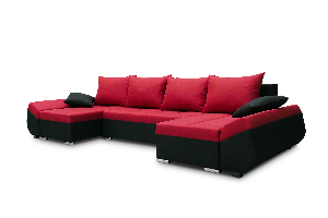 Rohová sedačka U Chalinus (červena + čierna) (L)