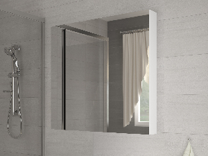 Kúpelňová skrinka na stenu Delia 80 biela + zrkadlo