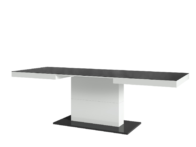 Jedálenský stôl Tashia Typ 81 (pre 6 až 8 osôb) (čierna + vysoký lesk biely)