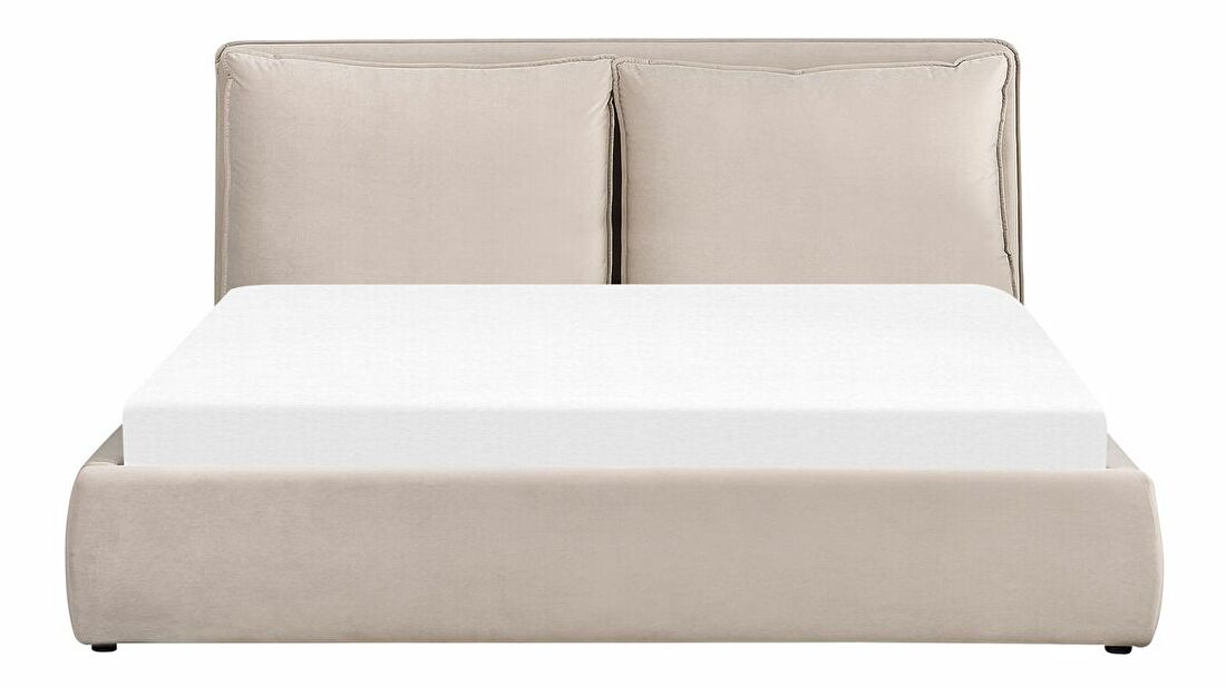 Manželská posteľ 180 cm Berit (béžová) (s roštom) (s úl. priestorom)