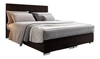 Manželská posteľ 160 cm Harlan (tmavohnedá) (s roštom, matracom a úl. priestorom)