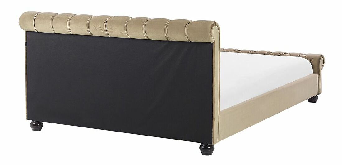 Manželská vodná posteľ 160 cm Alexandrine (béžová) (s roštom a matracom)