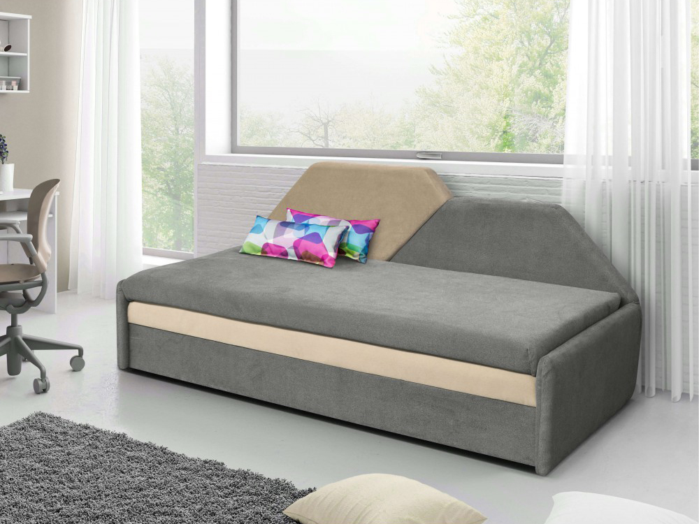 Jednolôžková posteľ (váľanda) 80 cm Maneg (sivá + béžová)