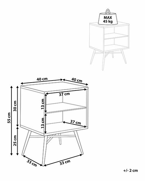 Nočný stolík Lubza 1 (svetlé drevo)