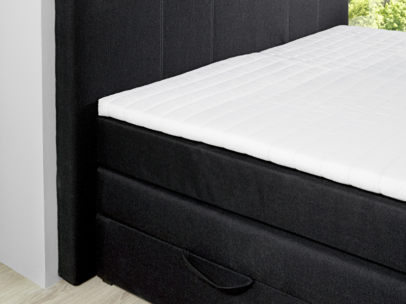 Manželská posteľ Boxspring 180 cm Thalia 1090 (čierna) (s matracmi)