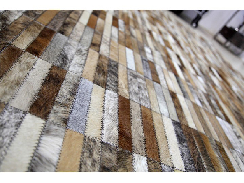Kožený koberec TYP 05 (hovädzia koža + vzor patchwork) (120 x 180 cm) *výpredaj