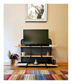 TV stolík/skrinka Nosoma (čierna + borovica atlantická) 