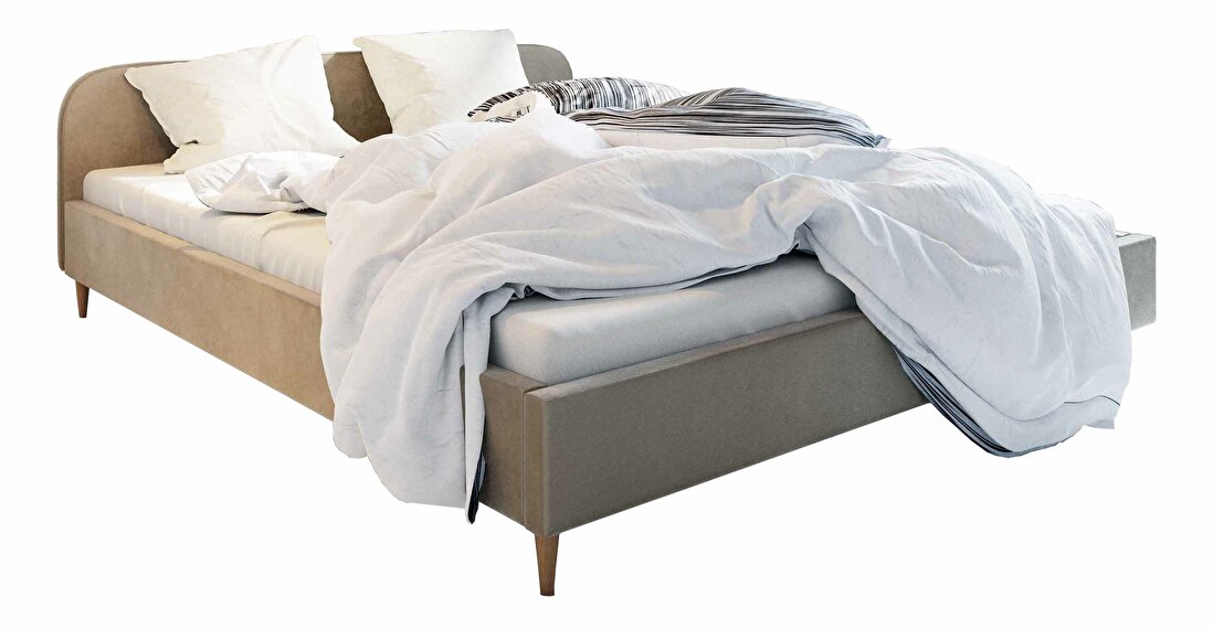 Manželská posteľ 140 cm Lon (sivobéžová) (bez roštu a úložného priestoru)