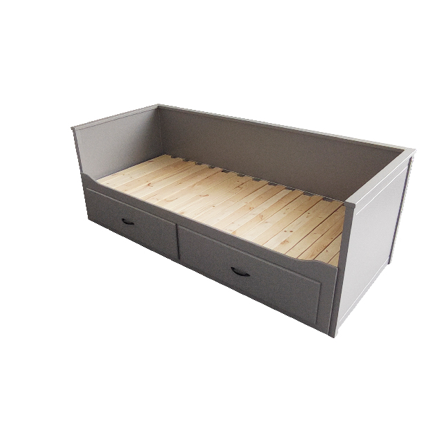Rozkladacia posteľ 80 cm Daybed Comfort (s roštom a úl. priestorom) (sivá)