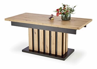 Konferenčný stolík Bollea (prirodné drevo + čierna)