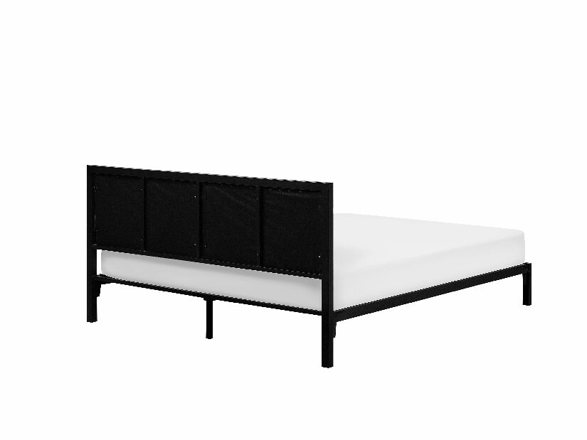 Manželská posteľ 160 cm CAMAR (kov) (čierna) (s LED osvetlením) (s roštom)