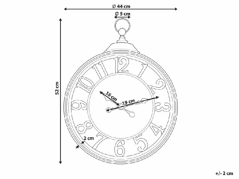 Nástenné hodiny ø 44 cm Alvilda (čierna)