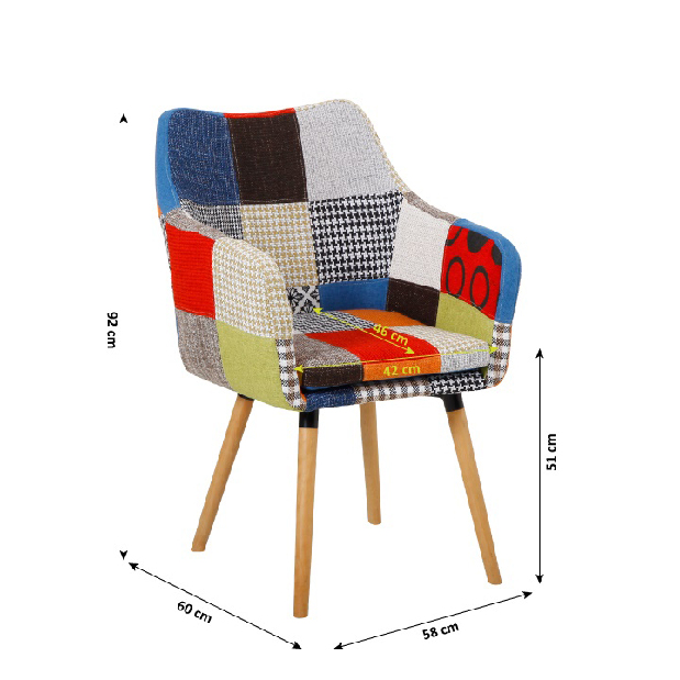 Jedálenská stolička Lardo (farebná)