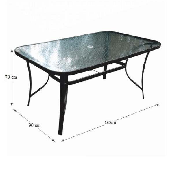 Záhradný stôl Pannal (čierna)