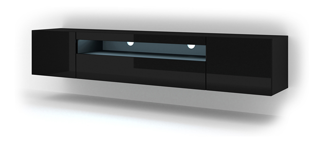 TV stolík/skrinka Aurora 200 (čierny lesk) (LED)