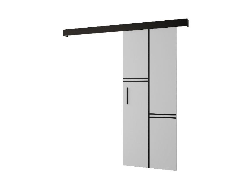 Posuvné dvere 90 cm Sharlene VIII (biela matná + čierna matná + čierna)