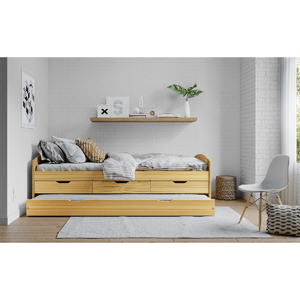 Jednolôžková posteľ 90x200 cm Marcy (hnedá)