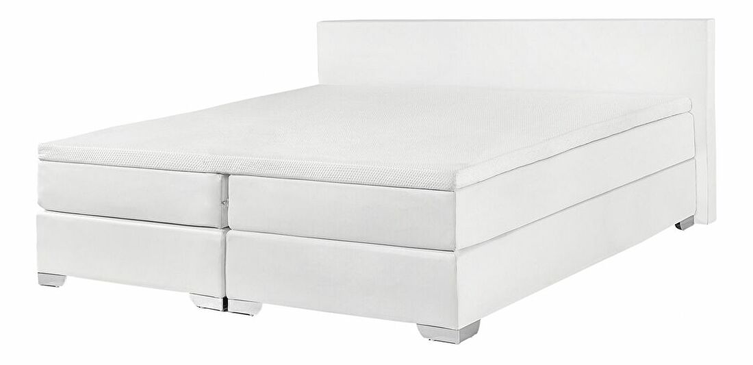 Manželská posteľ Boxspring 180 cm PREMIER (s matracmi) (biela)