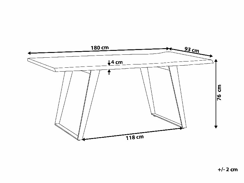 Jedálenský stôl Jaffa 180 (pre 8 osôb) (svetlé drevo)