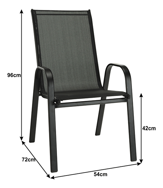 Set 3 ks. záhradných stoličiek Morel (čierna) *výpredaj