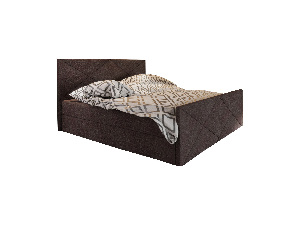 Manželská posteľ Boxspring 140 cm Milagros Comfort 4 (tmavohnedá) (s matracom a úložným priestorom)