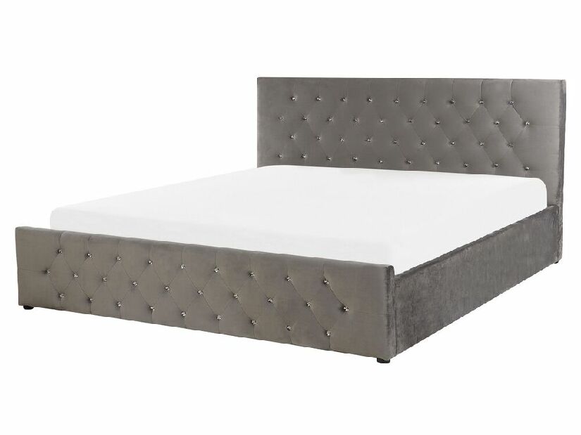 Manželská posteľ 160 cm AMESIA (sivá) (s roštom a úl. priestorom)