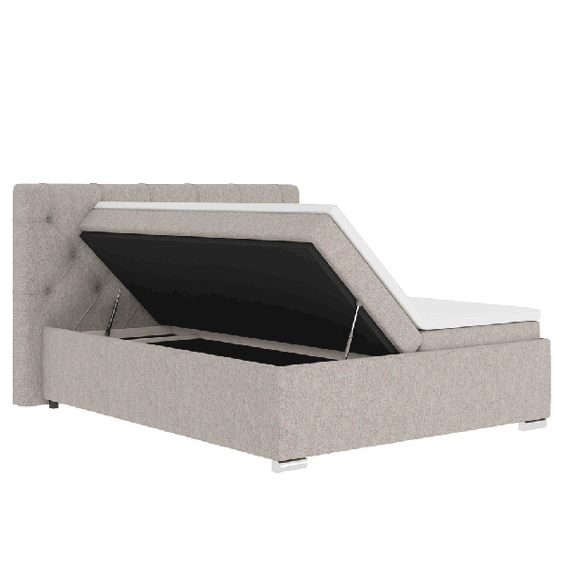 Manželská posteľ Boxspring 160 cm Morrea (sivohnedá) (s matracom)
