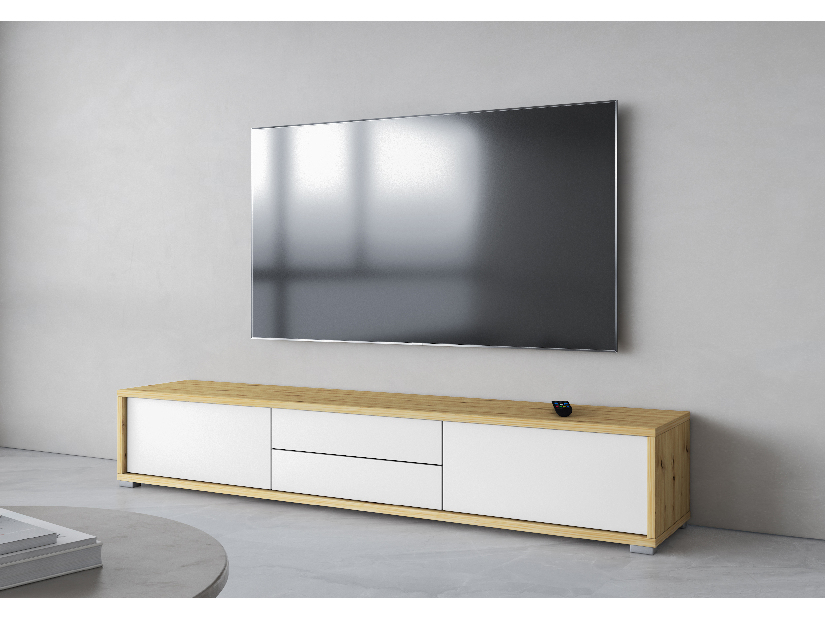 TV stolík Fiora 39 (dub artisan + biela)
