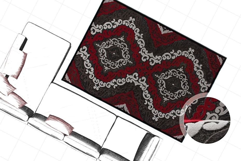 Kusový koberec Jemila 532 Red (120 x 170 cm)